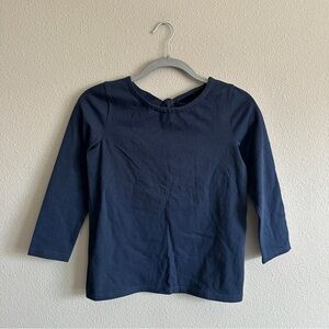 NWT J. Crew Navy Blue Crop Sleeve Shirt XXS